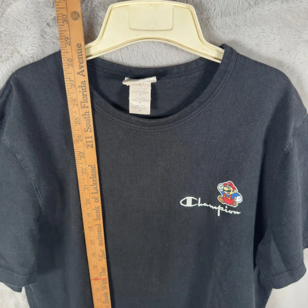 Champion Super‎ Mario Bros Nintendo Graphic T-Shirt Mens Medium Black Cotton - Picture 5 of 8